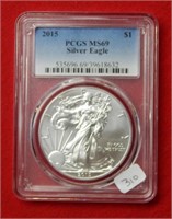 2015 American Eagle PCGS MS69 1 Ounce Silver