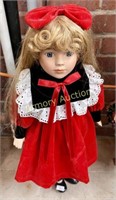 PORCELAIN BABY DOLL W/ RED DRESS