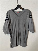 Vintage 80s Gray Jersey Style Top Shirt