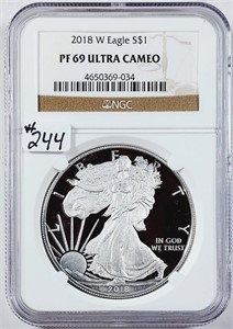 2018-W  $1 Silver Eagle   NGC PF-69 UC