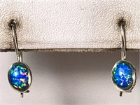 Sterling Fire Opal Earrings 2 Grams