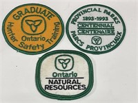 3 Ontario Round Crests all with the green