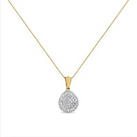10k Two-tone Gold Pear .50ct Diamond Necklace