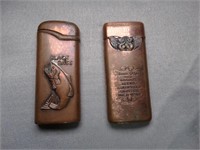 2 Copper Looking Collectible Lighters