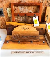 Wooden Childs Stool, Happy Holidays Photo