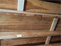 Assorted lumber overhead in 2 car garage