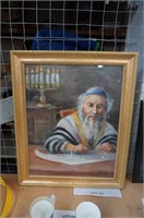 original oil painting of a Rabbi