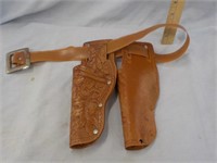 Plastic & Leather Toy Holsters Unsigned