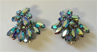 CHIC SHERMAN BLUE CRYSTAL RHINESTONE EARRINGS