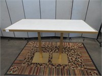 (1) WHITE GRANITE STYLE TOPPED BAR TABLE