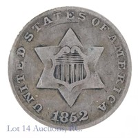 1852 U.S. Silver Three Cent Coin