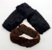 Vintage Brown & Black Mink Fur Collars
