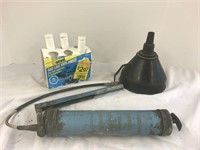 Shop special. Grease gun, funnel and two and a