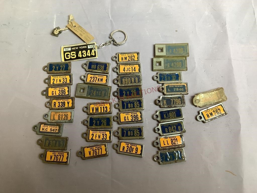Vintage License Plate Key Fobs