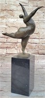 Signed After Botero Bronze Marble Base Sculpture