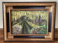 Arched Drive Oil Painting Signed By Daniel Prinet