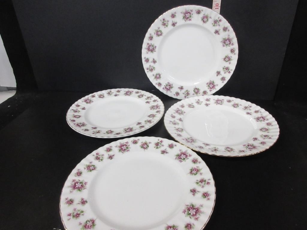 4-ROYAL ALBERT 'SILVER BIRCH' 10.25" DINNER PLATES