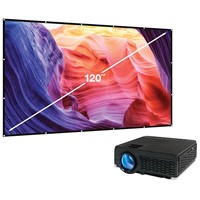 GPX Bluetooth Projector and 120  Projector Screen