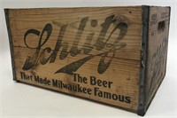 Vintage 1944 Schlitz Wooden Beer Bottle Crate