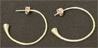 925 Sterling Silver Hoop Pierced Earrings 3.7
