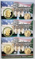 3 Presidential Dollar Commemorative Dollar sets
