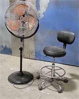 Shop Fan and Stool