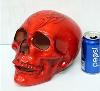 Air Brushed Red Ceramic Skull Decor