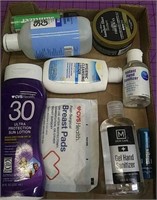 Lot of various health products: sanitizers,