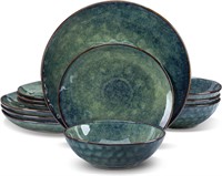 vancasso Starry 12pc Green Stoneware Set