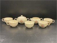 Vintage Porcelain Quaker "Petit Point" Tea Set