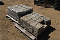 (2) Pallets of Retaining Wall Blocks Approx 8"x12"
