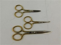 Lot of 3 German Brass Landled Scissors