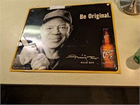 Coors / Willie Mays Stamped metal sign