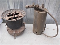 Antique Hot Blast Oil Stove & Torch