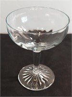 Fluted Base Champagne Goblet Inner Faceted Bowl