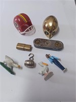 Brass Mouse , Redskins Helmet, Lead Bird F