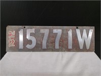 Wisconsin 1912 Riveted Metal License Plate