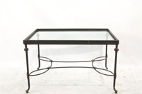 Glass top wrought iron coffee table