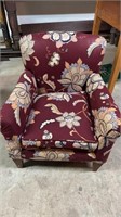 Small child, comfy chair, a newer, upholster, the