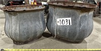 2 Galvanized Metal Planters