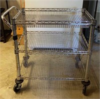 Metal 3 tier cart on wheels
