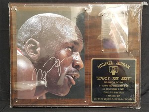 Michael Jordan "Simply The Best" plaque w/ signed