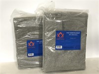 Two new Arcturus stone grey queen wool blanket