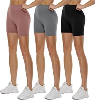 QGGQDD 3 Pack High Waisted Biker Shorts for Women