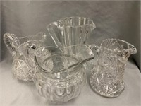 Heisey and Crystal Glass Pitchers