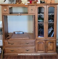 Wood Grain TV Stand Entertainment Center