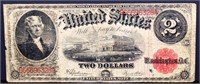 1917 red seal $2 note