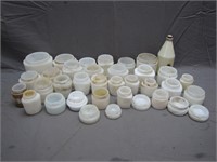 Large Assorted Lot Of Milk Glasses