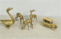 brass deer figures & brass car ornament