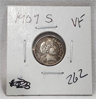 1907-S Dime VF